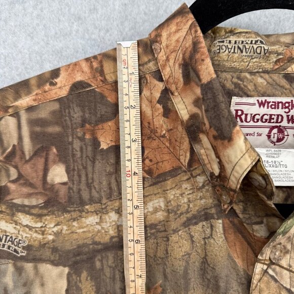Wrangler Mens Rugged Wear VTG Button Up Shirt Size XXL Advantage Timber Camo - Picture 12 of 14